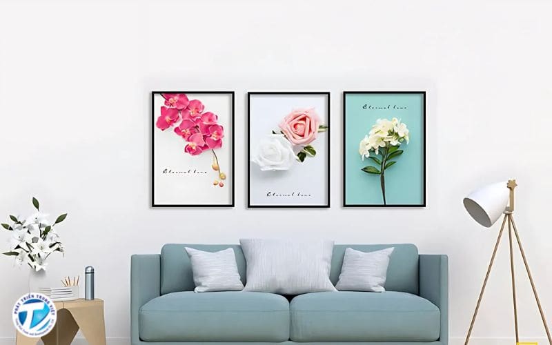 Phối hợp tranh hoa hồng với các loại tranh hoa khác